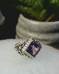 Natural Amethyst Gemstone Sterling Silver 925 Ring - Etsy