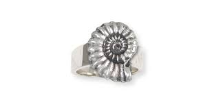 Solid Ammonite Fossil Shell Ring Jewelry Sterling Silver ...