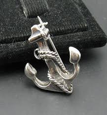 A000011 STERLING SILVER Brooch Solid 925 Anchor - Etsy Norway
