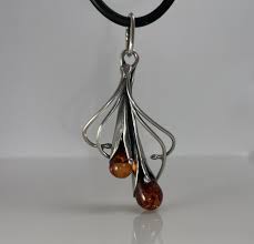 925 Sterling Silver Vintage Amber Necklace 17” Jewelry | eBay