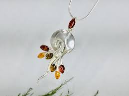 Multicolor Baltic Amber Pendant,bernstein,long Silver and Amber Pendant,women Amber Jewelry,souvenir Amber,gemstone Jewelry,women Pendant - Etsy
