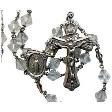 Similar Items to Art nouveau style pacers sterling silver rosary