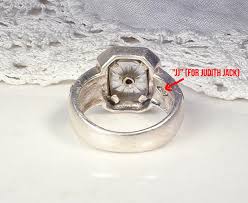 Vintage Marcasite Camphor Glass Ring, Sterling Silver ...