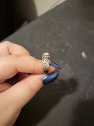 Vintage art deco palladium+silver with diamond engagement ring