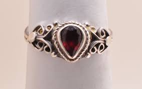 Red Stone Heart & Sterling Silver 925 Handmade Ring - 7-7.5 ...