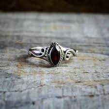 Handmade Garnet Ring: Boho Sterling Silver January ...