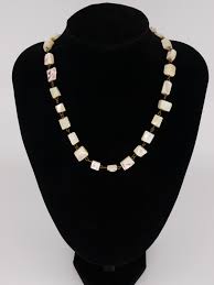 Vintage 1940s-1950s Abalone/mother of Pearl Shell Bead Necklace - Wire Spacers - Iridescent Ivory, Hot Pink and Purple - Hook and Eye Clasp - Etsy