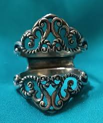 Carolyn Pollack Scroll Filigree Ring guard Size 8.25 7g | eBay
