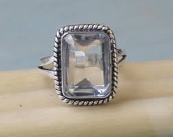 Emerald Cut White Topaz 925 Sterling Silver, 14K Yellow Gold ...