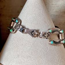 Vintage Southwestern Boho Sterling Silver & Turquoise Bracelet by Federico Jimenez- Oaxaca Artisan Jewelry - Etsy