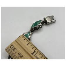 Vintage 950 Sterling Silver Malachite Bracelet - 8” - Taxco Mexico. For Sale at Ruby Lane