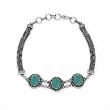 Gorgeous Handcrafted Pattern Around Green Onyx Gemstone 925 ...