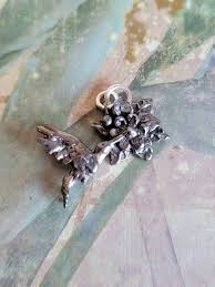 Vintage Sterling Silver Hummingbird With Flower Pendant 925 - Etsy