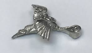 VINTAGE DETAILED STERLING SILVER STORK DANGLING NEW BABY BUNDLE CHARM | eBay