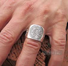 Sterling Silver Aztec Calendar Ring: Unisex Statement ...