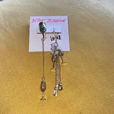 Betsey Johnson Champagne Bottle Glass Mismatch Linear Faux ...