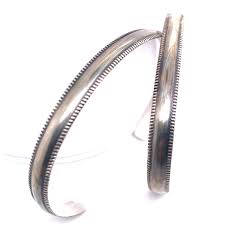 Sterling Silver Beaded Edge Cuff Bracelet, Stacking Bracelet ...