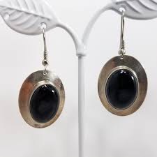 Vintage Denna Platero Sterling Earrings, Navajo Black Onyx Sterling Silver Ear Wires, Native American Gemstone Earrings, Vintage Jewelry - Etsy