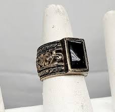 Silpada Sterling Silver Onyx Filigree R1096 Scroll Wide Band Ring Sz: 8 Patina | eBay