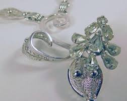 Filigree Sterling Silver and Rhinestone Espoflex Necklace - Etsy