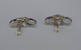 Vintage Rhinestone Earrings Blue - Etsy