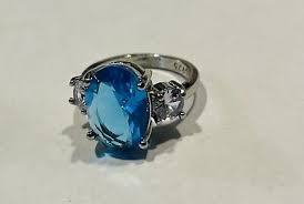 sterling silver 8 Carat Oval Cut Blue Topaz Ladies ring size 6 🎁 Gift Boxed | eBay