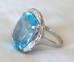 Heavy Platinum Blazing Swiss Topaz Diamond Ring - 12.65 gms, Sz 8.5, 16.14 ctw | eBay