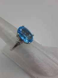 Swiss Blue Topaz And Diamond Ring In Platinum Over Sterling Silver 7.40 ctw NWT | eBay