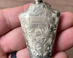 Antique Sterling Silver Perfume Dauber Flask Scroll 950 Silver ...