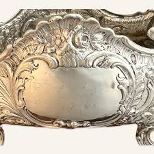 Pair of Coin Silver Centerpieces With Scrollwork and Acanthus Leaf Decoration | Chairish