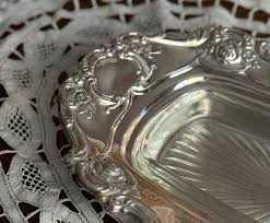 50349-Beautiful French silver-plated plate with glass - Shop JSVS-Antique Shop Plates & Trays - Pinkoi