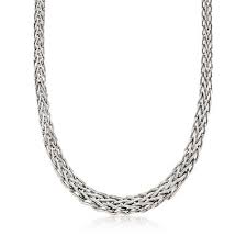 Ross-Simons Sterling Silver and 14kt Yellow Gold Wheat-Link Necklace : Target