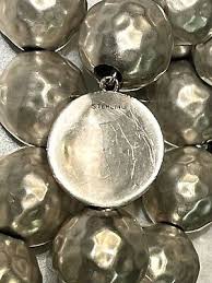 Vintage Hammered Sterling Silver Bead Necklace Choker 88.8 ...