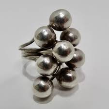 1970s Solid Silver Cocktail Ring For Sale at 1stDibs