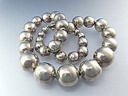 Taxco Mexico Sterling Silver Graduated Beads 68 Grams