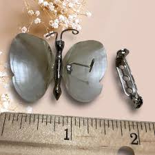 Vintage Mother of Pearl Shell Butterfly Brooch / Pin Needs ...