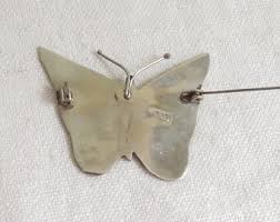 Abalone Butterfly Pin Mexico Vintage Mexican Silver ...