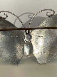Antique Butterfly Brooch Silver and Enamel by John Atkins ...