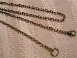 20 Inch Flat Cross Chain Necklace - Antique Bronze Chain