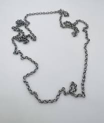 Antique Sterling Silver Rolo Chain Necklace 65 Grams 52" | eBay