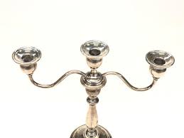 Lot - PAIR OF INTERNATIONAL STERLING SILVER "LORD SAYBROOK" WEIGHTED SILVER THREE ARM CANDELABRAS