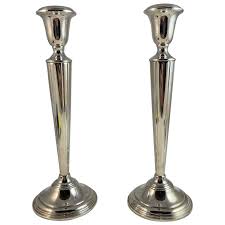 Pair Cartier Sterling Weighted Candlesticks. For Sale at Ruby Lane