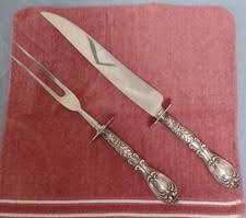 FRANK M WHITING & CO STERLING HANDLE CARVING KNIFE /FORK | eBay