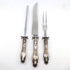 Sold at Auction: CHELTENHAM & CO. STERLING SILVER CARVING SET