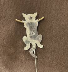 Vintage 925 Sterling Silver 2-Tone Mexico Cat Hanging Pin ...