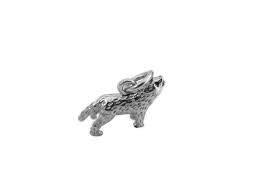 925 Sterling Silver Howling Wolf Charm Pendant | eBay