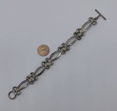 VTG Mexico Sterling Silver Modernist Link Toggle Clasp Bracelet 26.2g #y1 | eBay