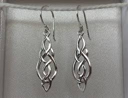Sterling Silver Long Celtic Knot Drop Earrings. - Etsy