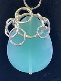 Lia Sophia Necklace Shoreline Aqua Silver Toned Beach Signed 32” | eBay