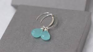 Sterling Silver Earrings, Long Earrings, Droplet Stone, Aqua Chalcedony, Chalcedony Pendant, Turquoise, Bridal Earrings, Wedding Jewelry - Etsy India